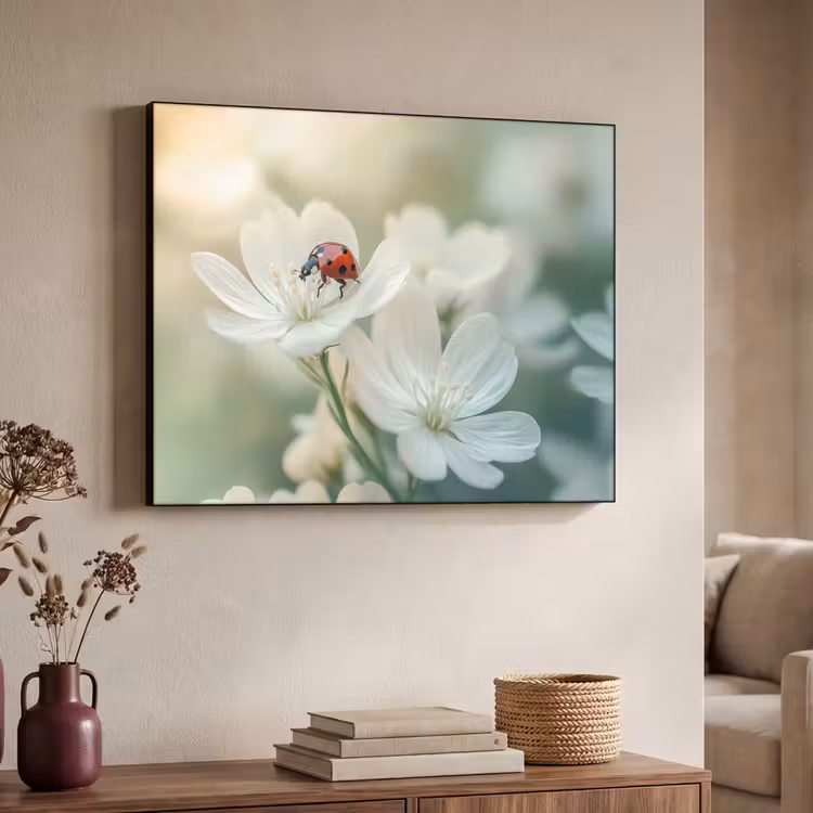 Art Frame - Lieveheersbeestje - Bloemen - Wit — 4