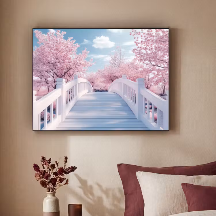 Art Frame - Brug - Kersenbomen - Wit — 2