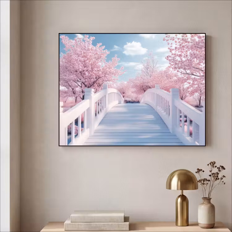 Art Frame - Brug - Kersenbomen - Wit — 3