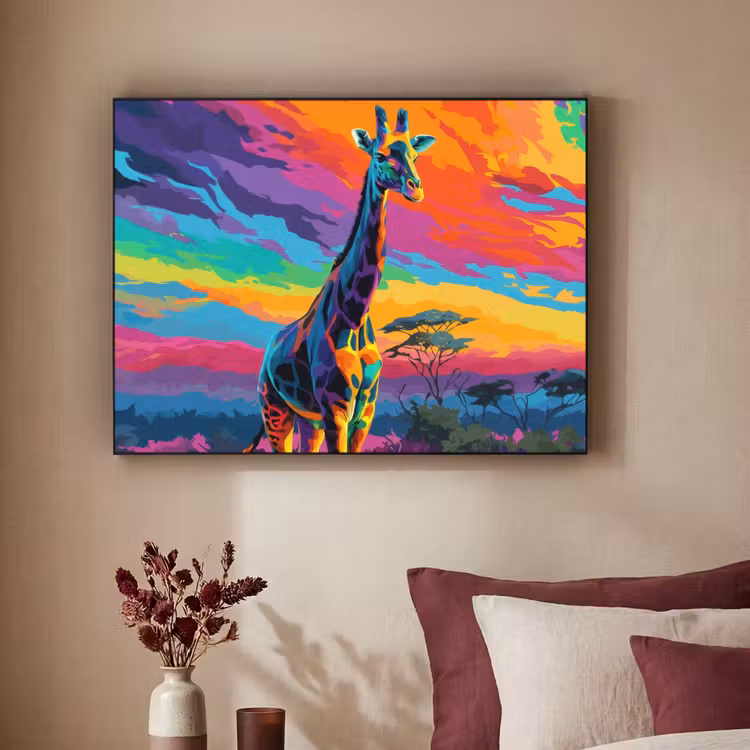 Art Frame - Giraffe - Savanna - Lucht - Gekleurd — 2
