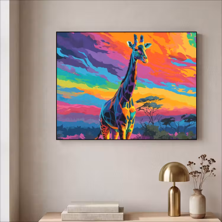 Art Frame - Giraffe - Savanna - Lucht - Gekleurd — 3