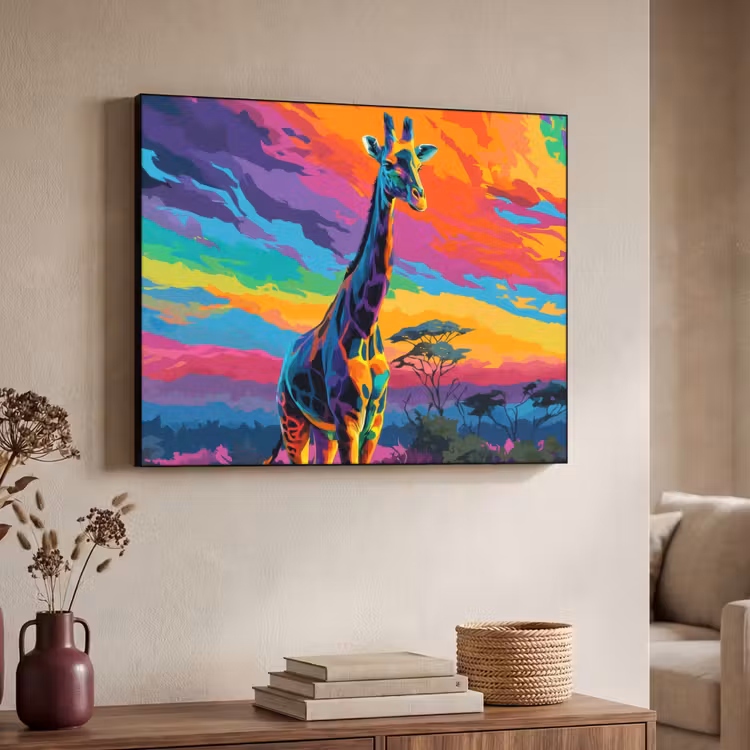 Art Frame - Giraffe - Savanna - Lucht - Gekleurd — 4