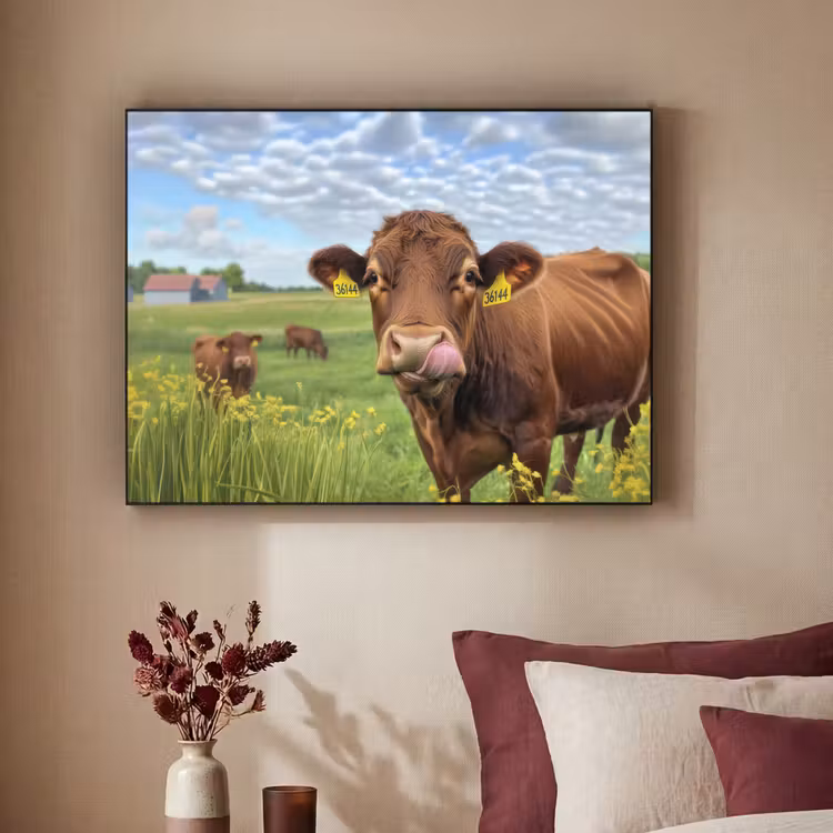 Art Frame - Koe - Weide - Bloemen — 2