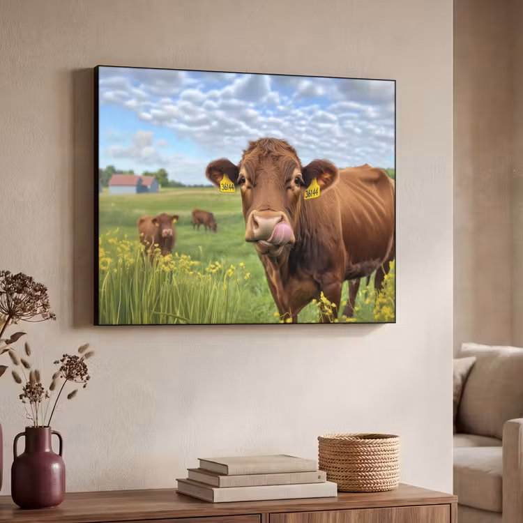Art Frame - Koe - Weide - Bloemen — 4
