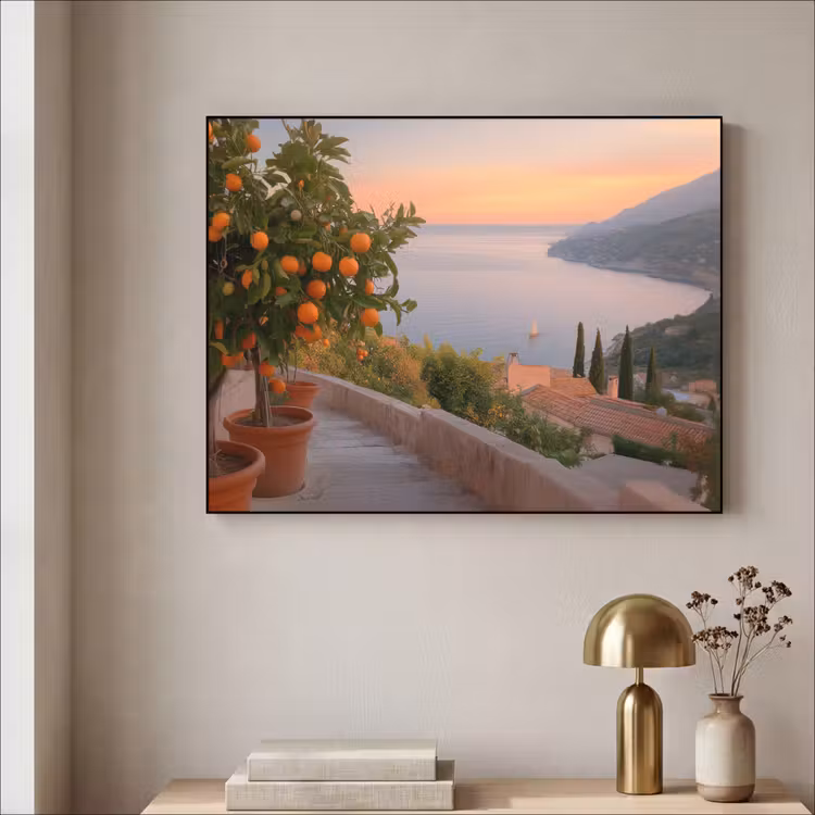 Art Frame - Middelandse zee - Sinaasappel - Heuvels - Zee — 3