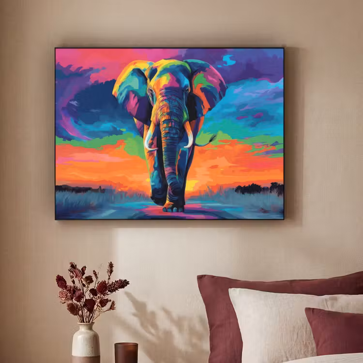 Art Frame - Olifant - Kleurrijk - Lucht - Abstract — 2