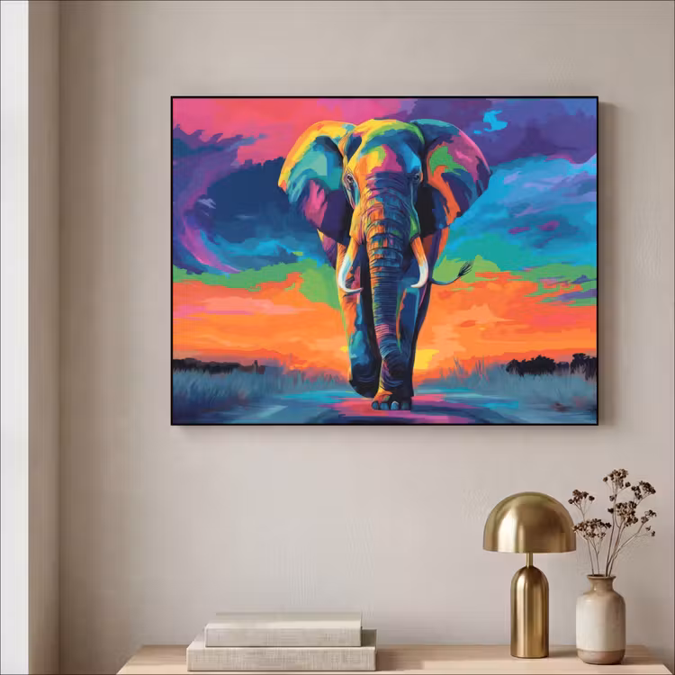 Art Frame - Olifant - Kleurrijk - Lucht - Abstract — 3
