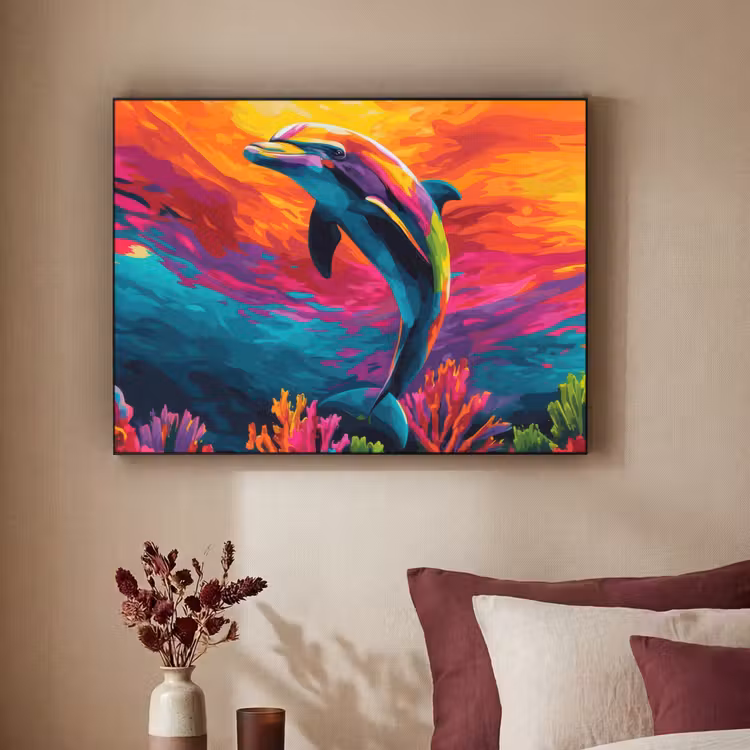 Art Frame - Dolfijn - Kleurrijk - Oceaan - Koraal — 2