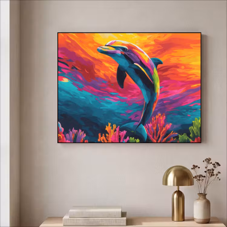 Art Frame - Dolfijn - Kleurrijk - Oceaan - Koraal — 3