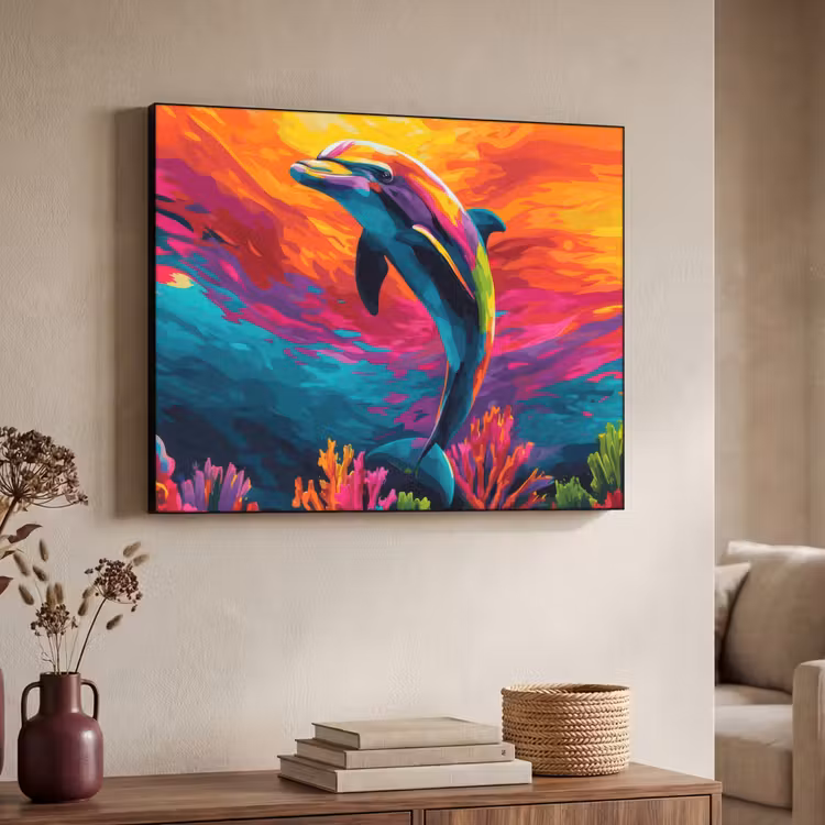 Art Frame - Dolfijn - Kleurrijk - Oceaan - Koraal — 4