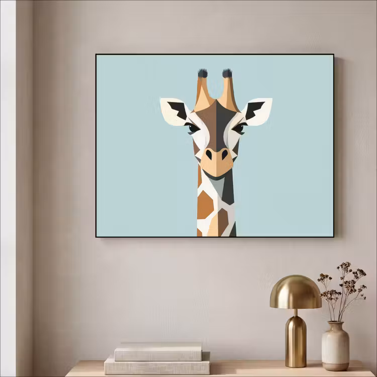 Art Frame - Giraffe - Illustratie - Bruin - Minimalistisch — 3