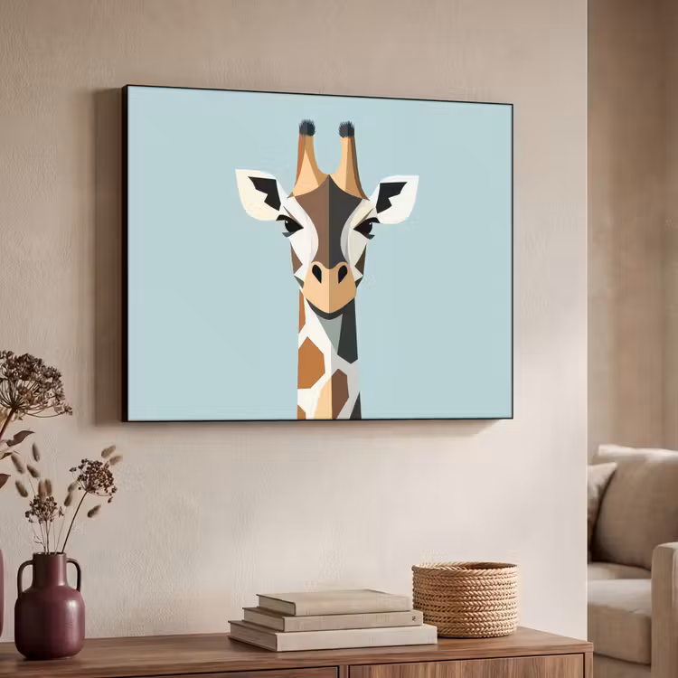 Art Frame - Giraffe - Illustratie - Bruin - Minimalistisch — 4