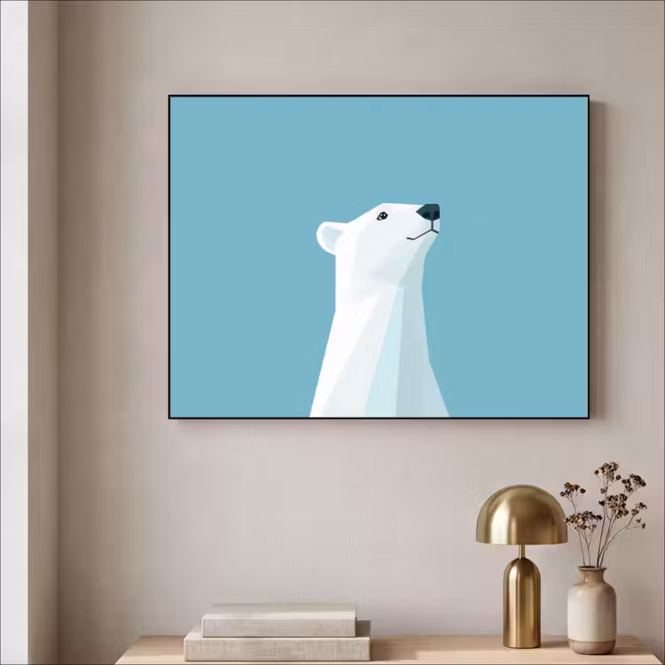 Art Frame - Ijsbeer - Lichtblauw - Minimalistisch — 3