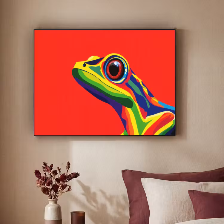 Art Frame - Kikker - Kleurrijk - Strepen - Ogen — 2