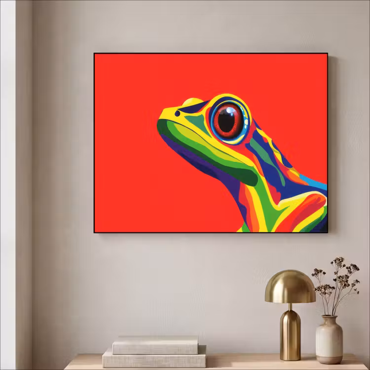 Art Frame - Kikker - Kleurrijk - Strepen - Ogen — 3