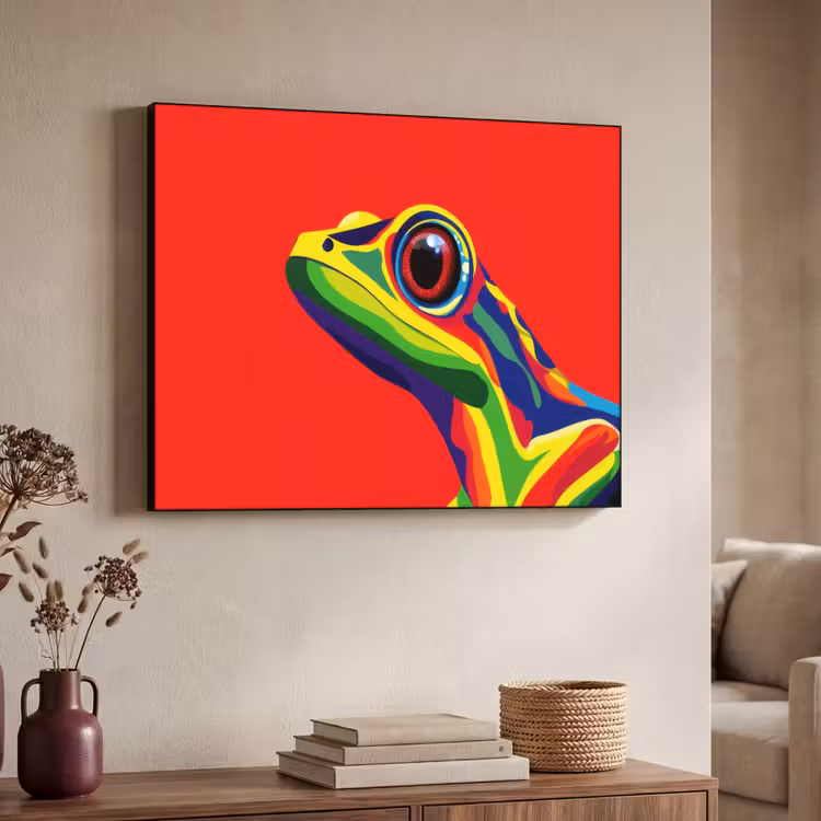 Art Frame - Kikker - Kleurrijk - Strepen - Ogen — 4
