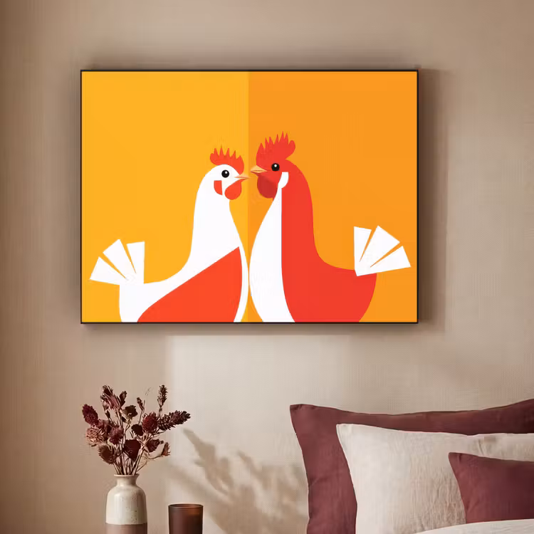 Art Frame - Kippen - Oranje - Vlakken — 2