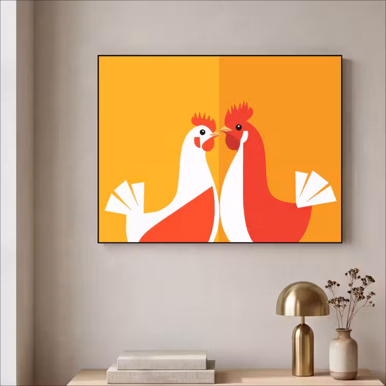 Art Frame - Kippen - Oranje - Vlakken — 3