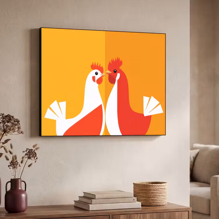 Art Frame - Kippen - Oranje - Vlakken — 4