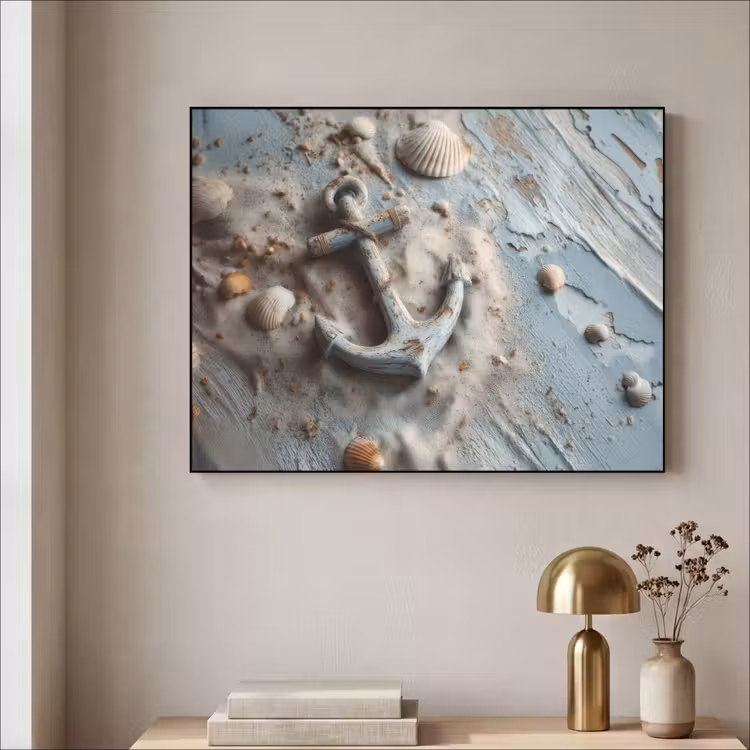 Art Frame - Anker - Hout - Schelpen - Zand — 3