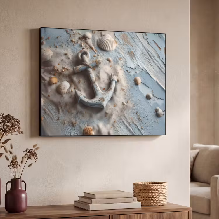 Art Frame - Anker - Hout - Schelpen - Zand — 4