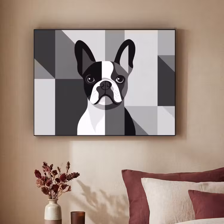 Art Frame - Buldog - Zwart - Abstract - Vlakken — 2