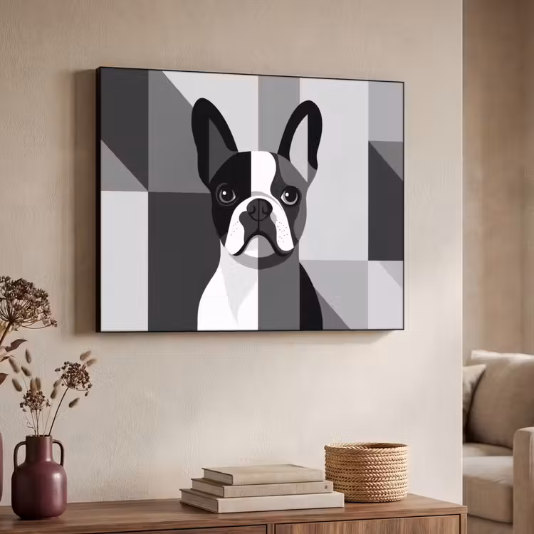 Art Frame - Buldog - Zwart - Abstract - Vlakken — 4