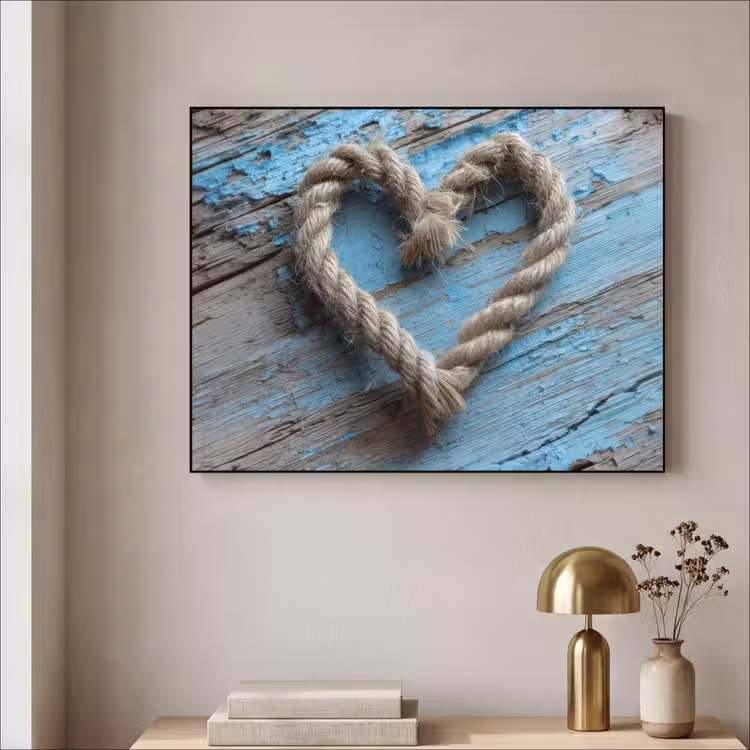 Art Frame - Hart - Touw - Hout - Rustiek — 3