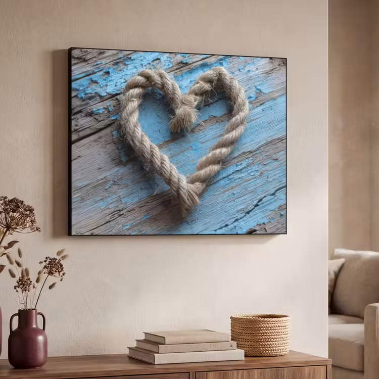 Art Frame - Hart - Touw - Hout - Rustiek — 4