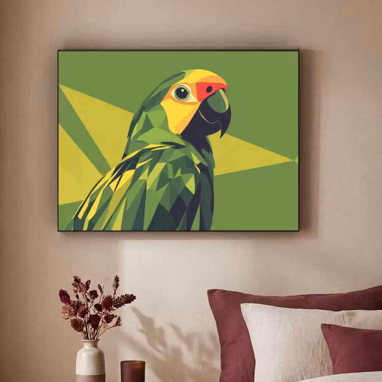 Art Frame - Papegaai - Groen - Snavel - Abstract — 2