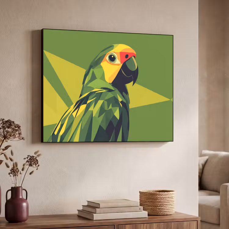 Art Frame - Papegaai - Groen - Snavel - Abstract — 4