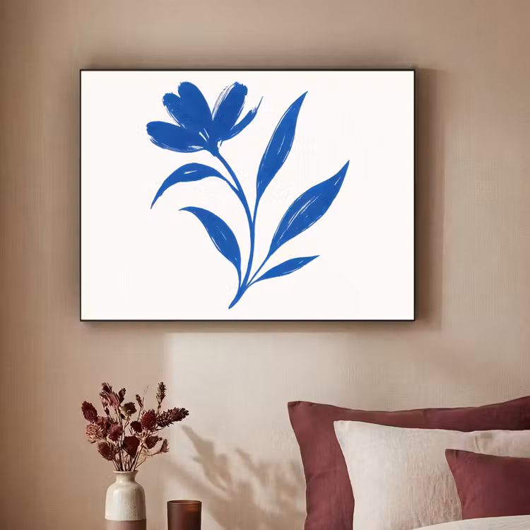 Art Frame - Bloem - Blaadjes - Minimalistisch - Blauw — 2