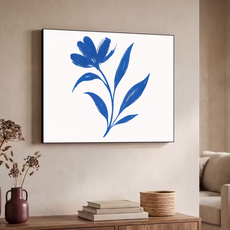 Art Frame - Bloem - Blaadjes - Minimalistisch - Blauw — 4
