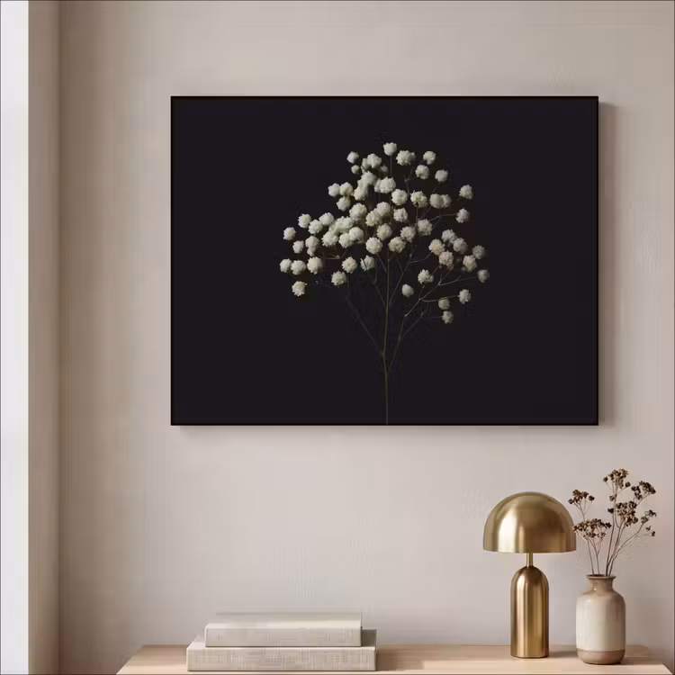 Art Frame - Gipskruid - Bloemetjes - Wit - Minimalistisch — 3
