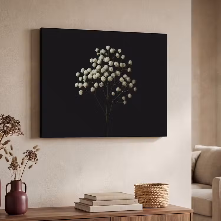 Art Frame - Gipskruid - Bloemetjes - Wit - Minimalistisch — 4