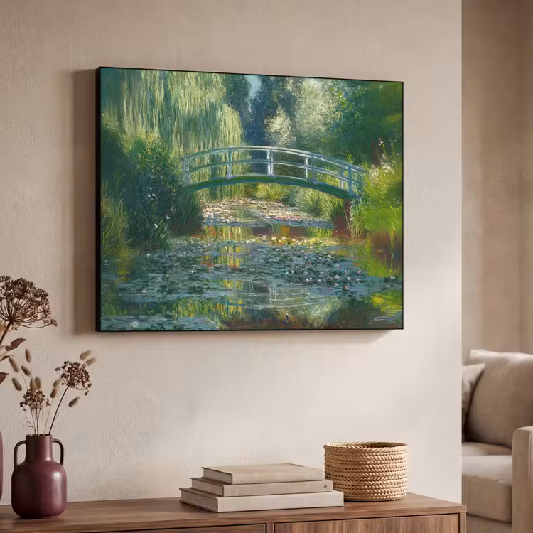 Art Frame - Brug - Hout - Vijver - Waterlelies — 4