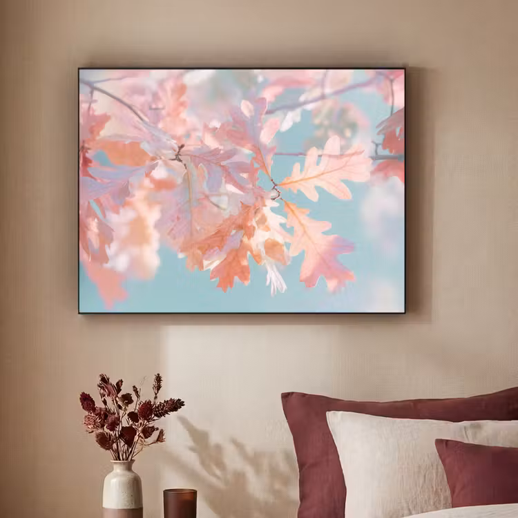 Art Frame - Eikenbladeren - Takken - Roze — 2