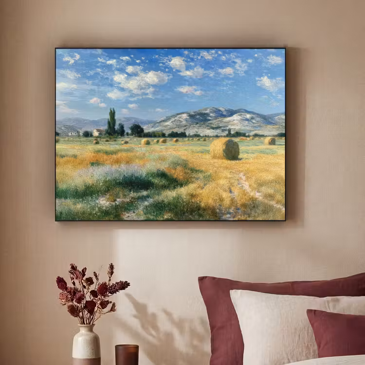 Art Frame - Landschap - Strobalen - Bergen - Wolken — 2