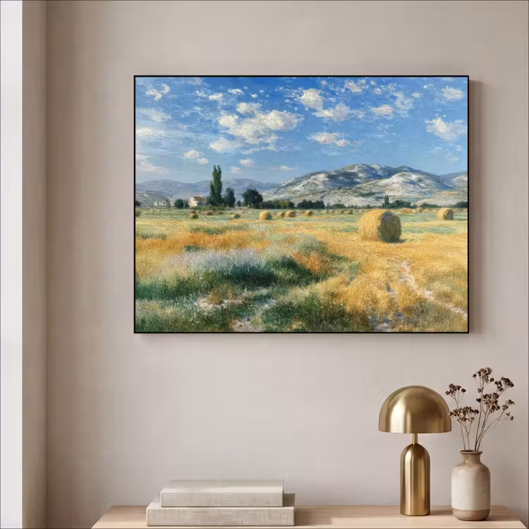 Art Frame - Landschap - Strobalen - Bergen - Wolken — 3