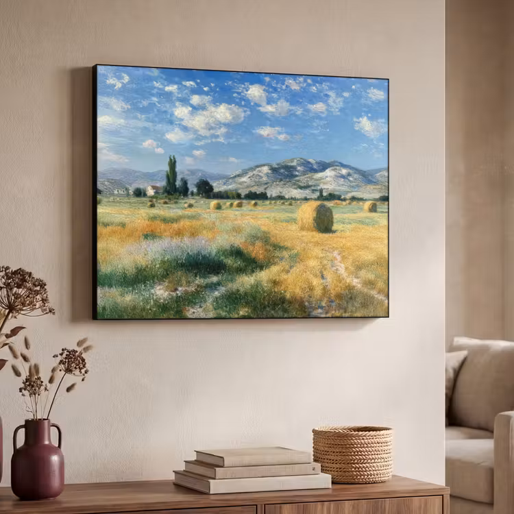Art Frame - Landschap - Strobalen - Bergen - Wolken — 4
