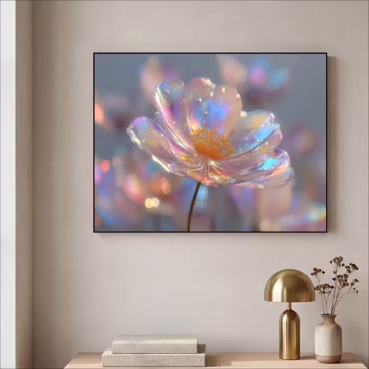 Art Frame - Bloem - Transparant - Pastelkleuren - Druppels — 3
