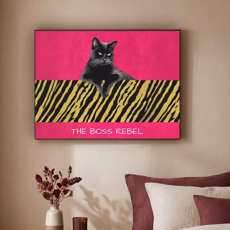 Art Frame - Kat - Baas - Roze - Tijgerprint — 2