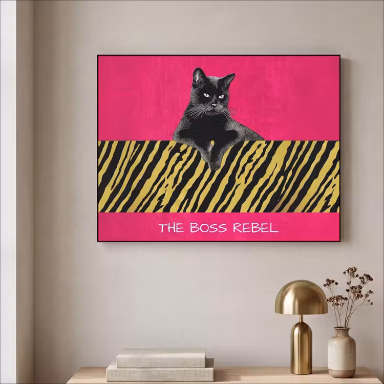 Art Frame - Kat - Baas - Roze - Tijgerprint — 3