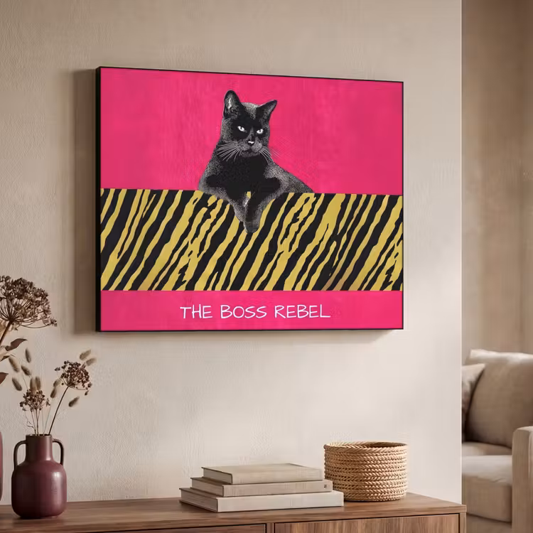 Art Frame - Kat - Baas - Roze - Tijgerprint — 4