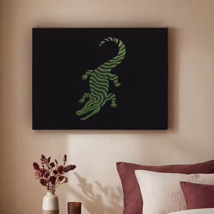 Art Frame - Krokodil - Groen - Tijgerachtig - Strepen — 2
