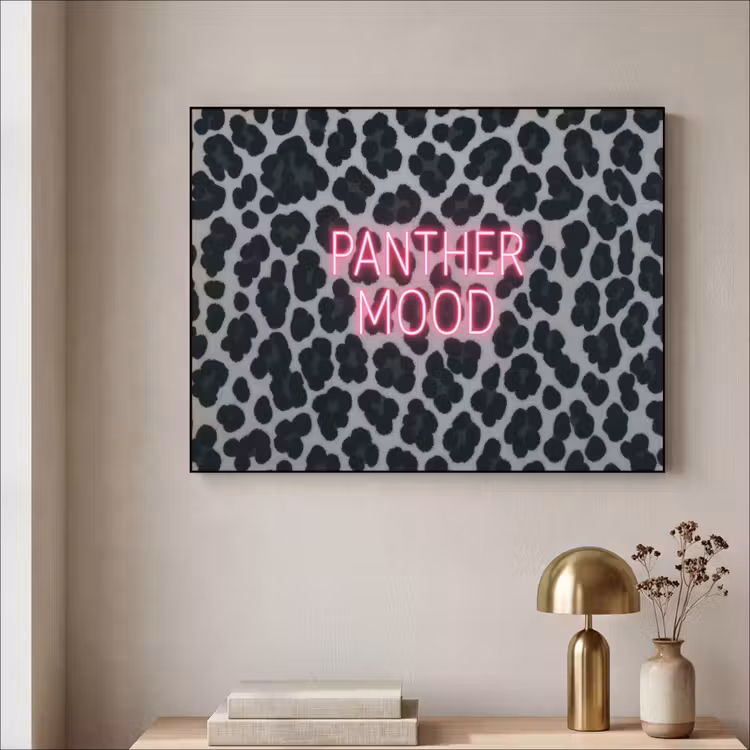 Art Frame - Panterprint - Zwart - Neonletters - Roze — 3