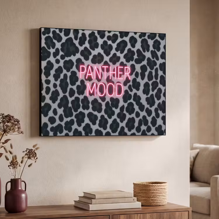 Art Frame - Panterprint - Zwart - Neonletters - Roze — 4