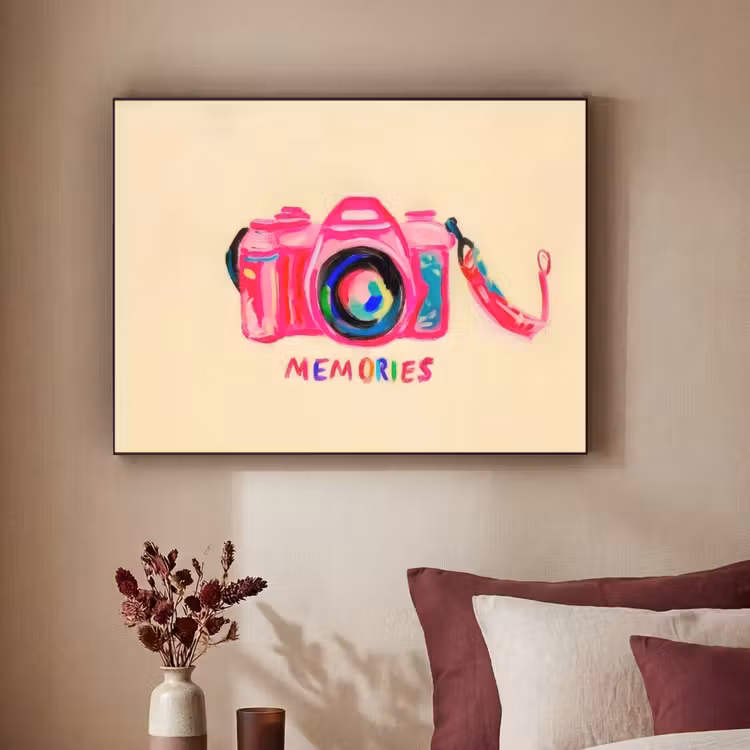 Art Frame - Camera - Memories - Roze - Geschilderd — 2
