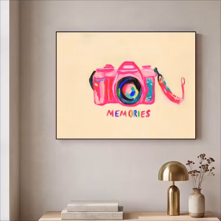 Art Frame - Camera - Memories - Roze - Geschilderd — 3