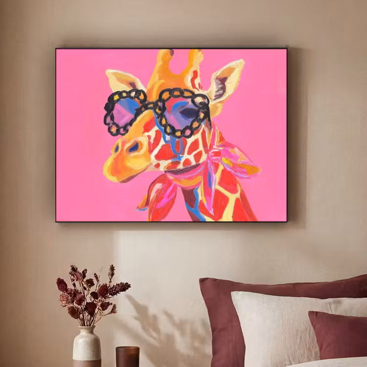 Art Frame - Giraf - Roze - Bril - Sjaal — 2